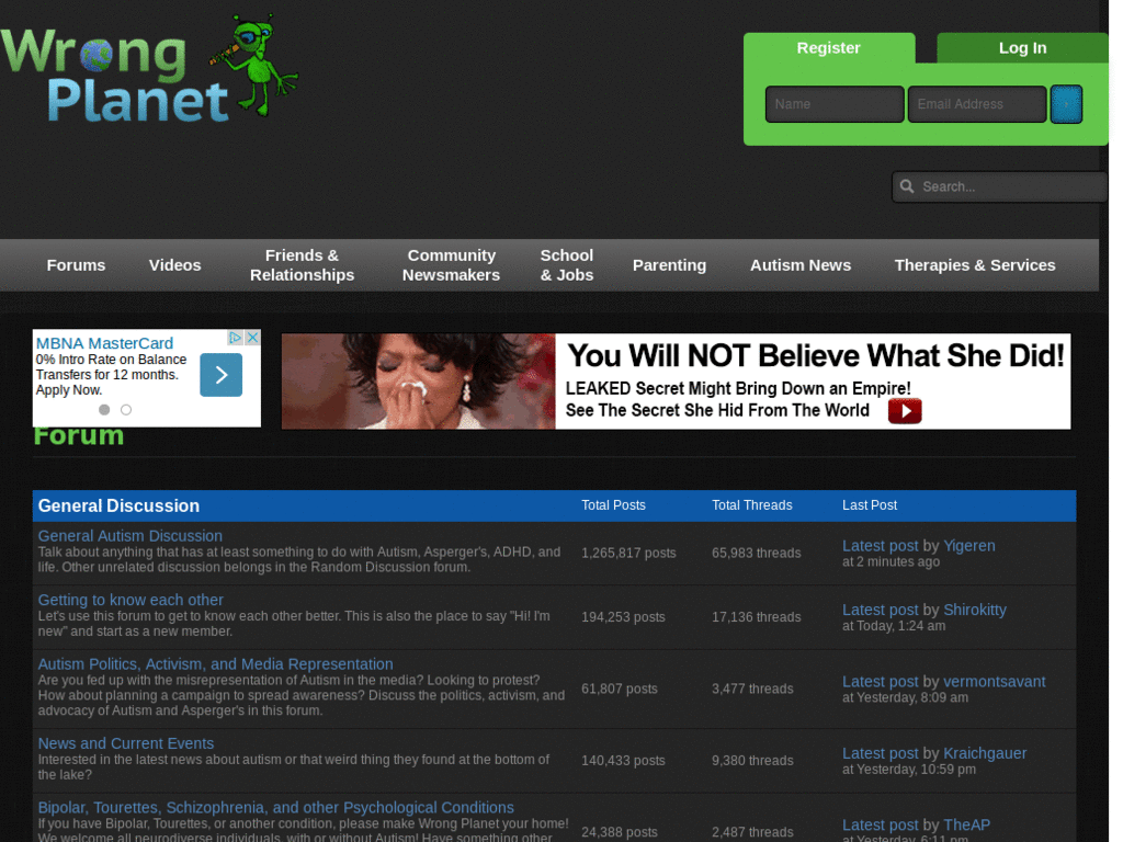 WrongPlanet.net - Clean Dark (Forum Only)