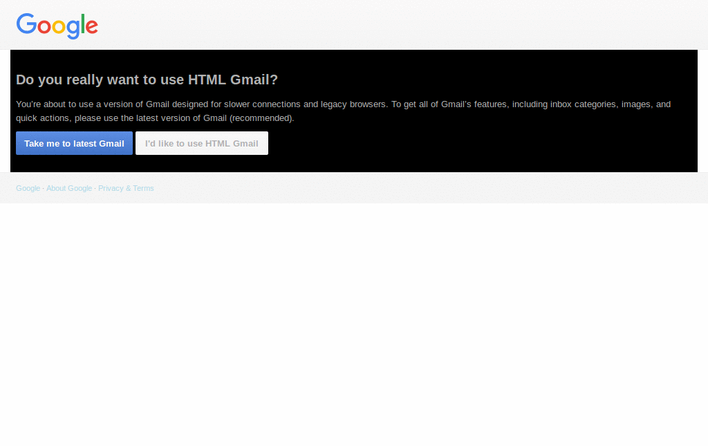 Black Html Gmail