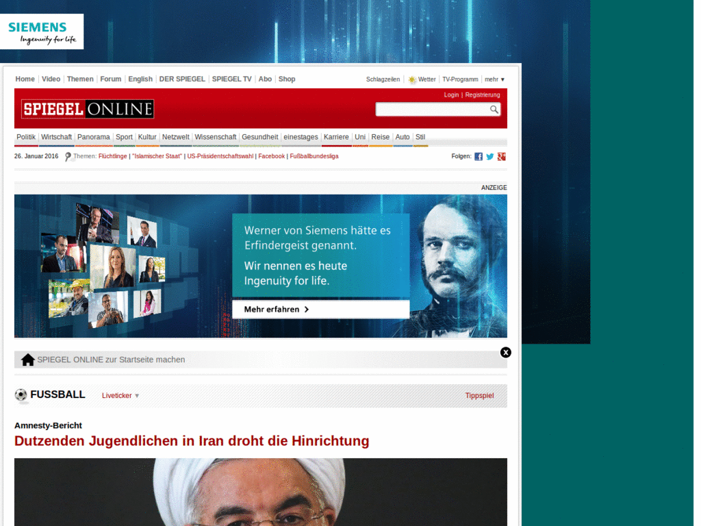Spiegel Online mobil - Tablet größere Schriften