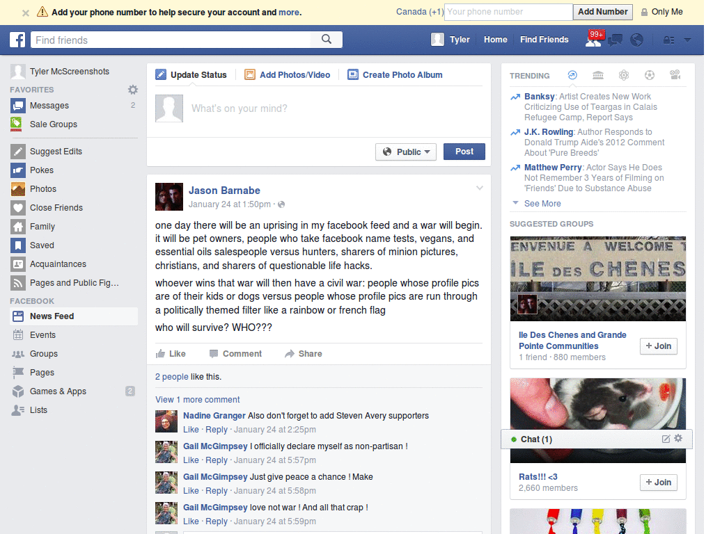 Darker Facebook Notifications
