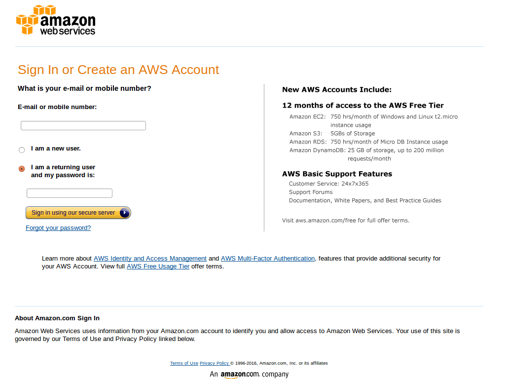 AWS Console - Compact UI