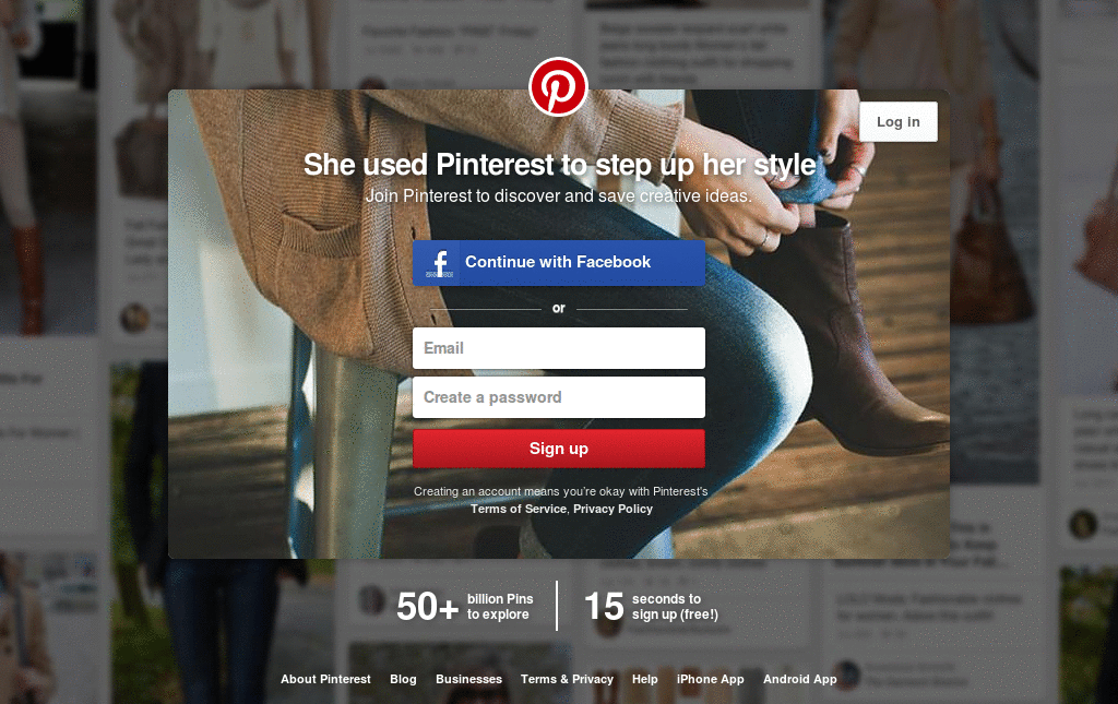 Hide Pinterest Login