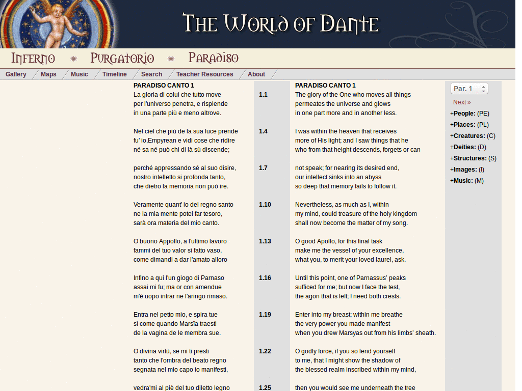 The World of Dante Centred Text