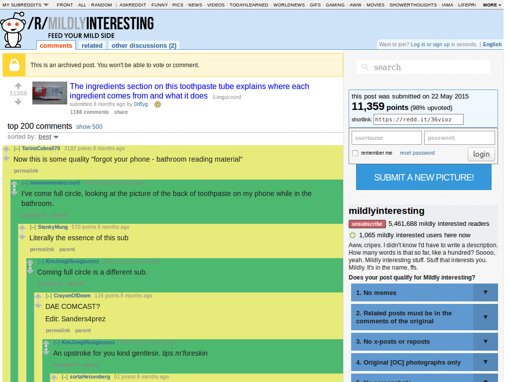 Reddit Colourful Comments