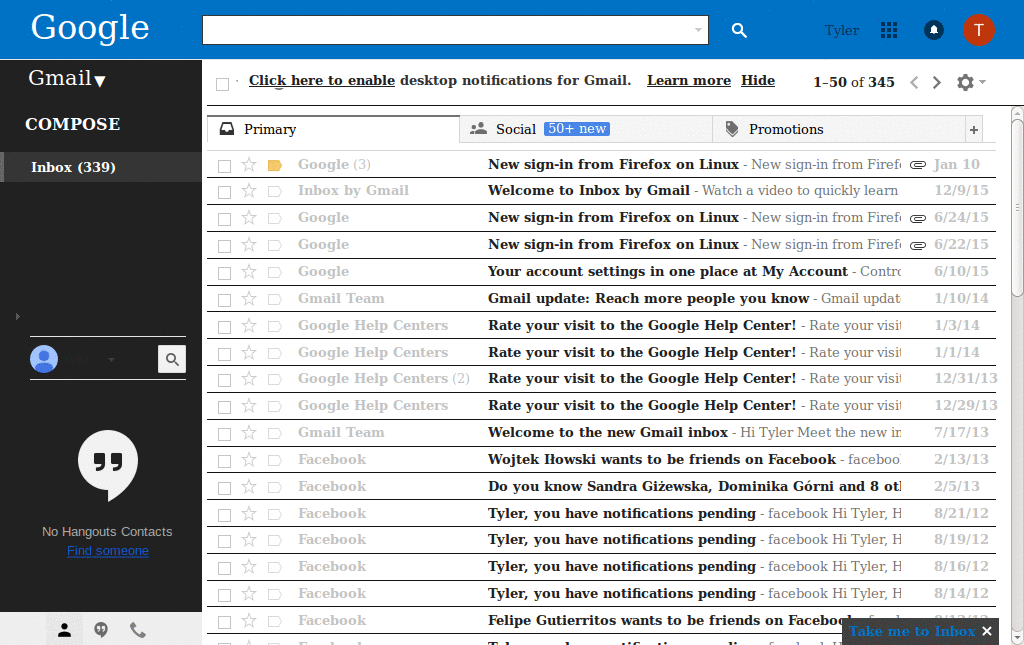 Dark Gmail Blue