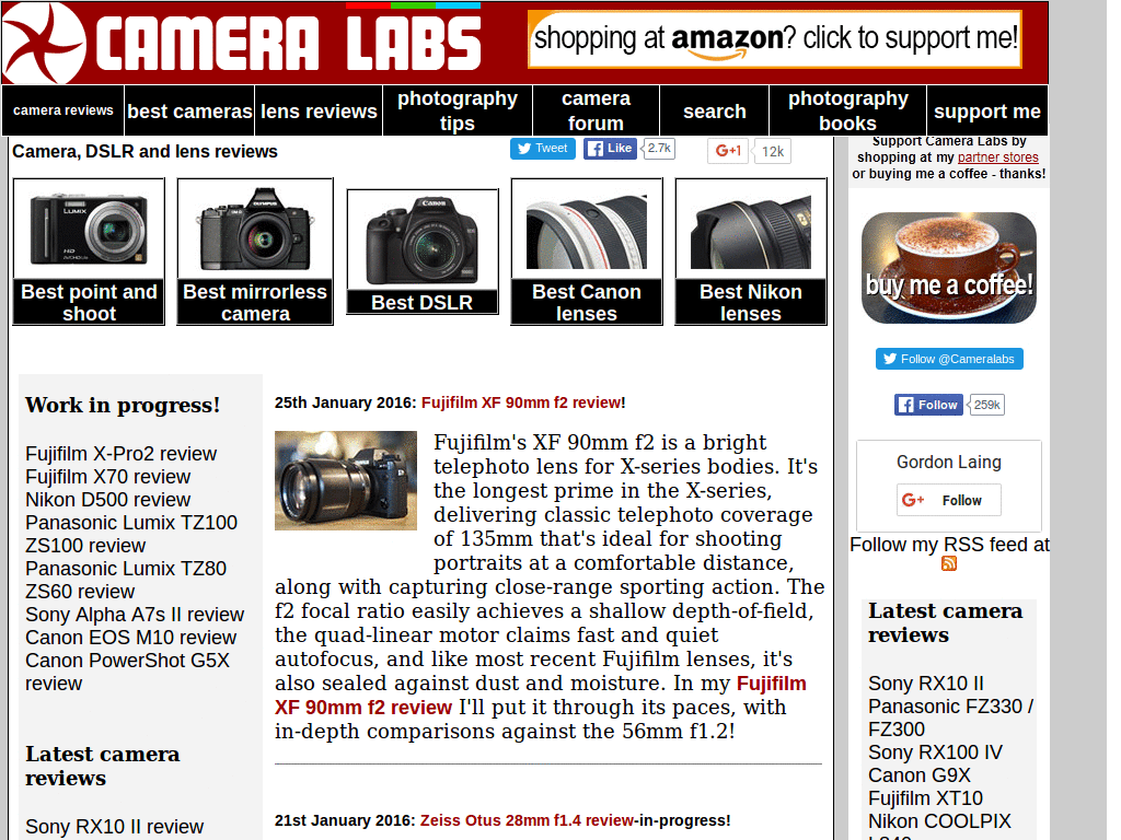 CameraLabs.com font change to serif