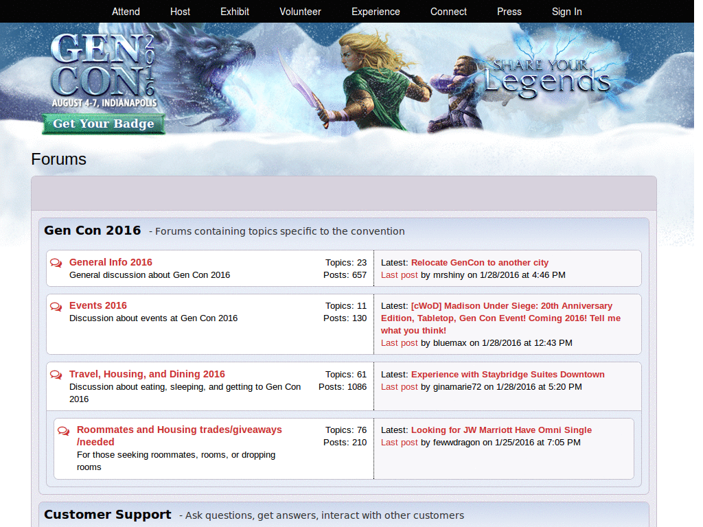 Gen Con Forums (2015) Cleanup