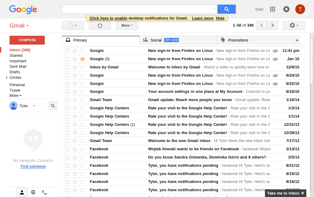 Gmail Message border
