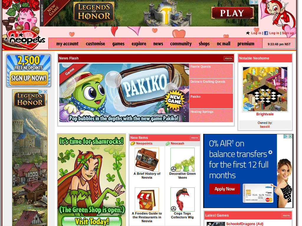 Neopets valentines theme