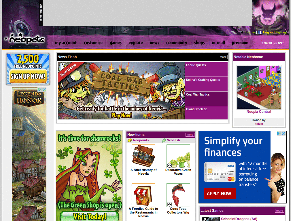Neopets faeries' ruin theme