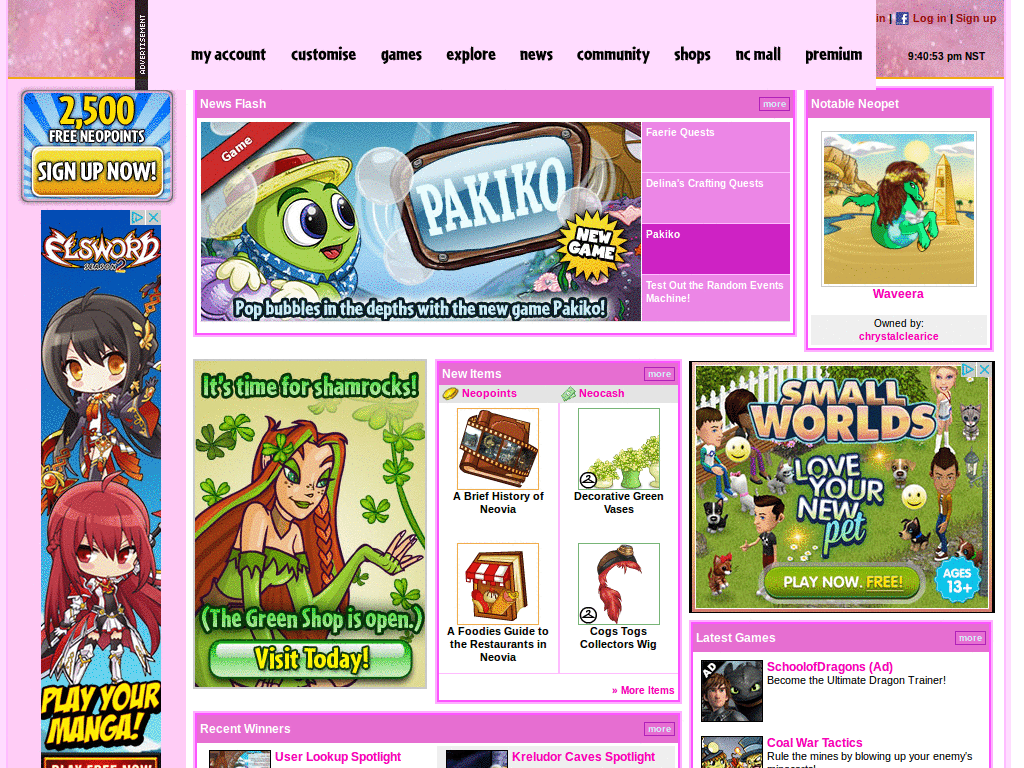 Neopets pink glitter