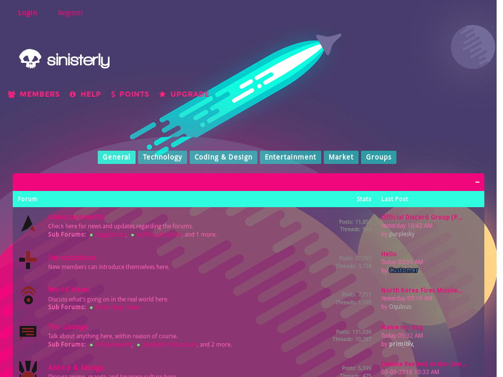 Colourful Space Sinister.ly