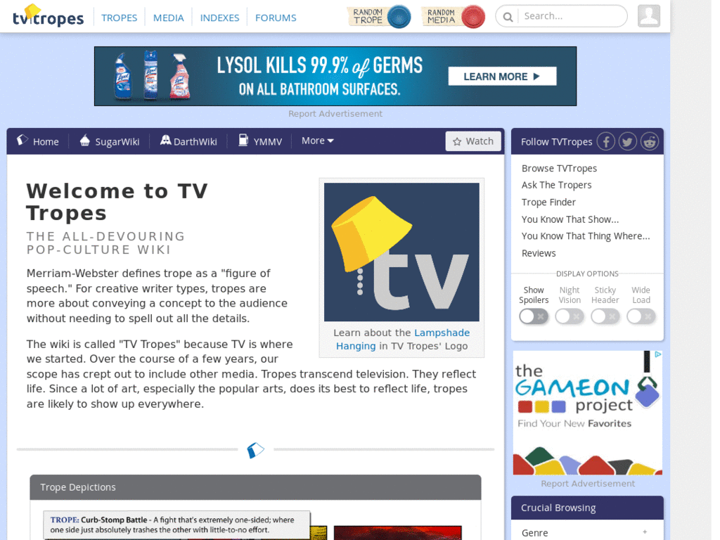 TVTropes 1.3 - Wide and Colorful