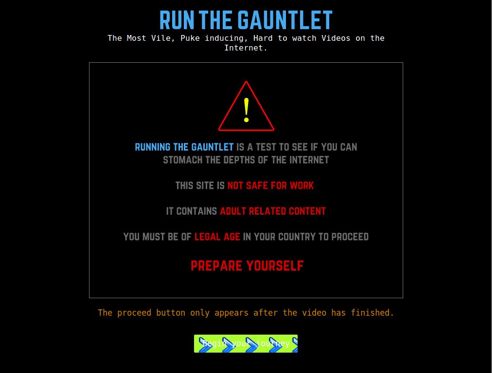 Run the Gauntlet next button immediately