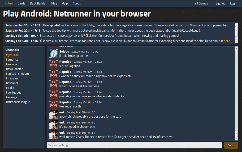Jinteki.net - No images