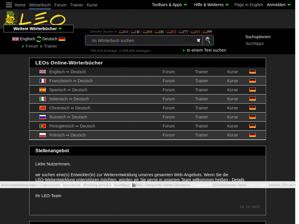 dict.leo.org - clean and dark