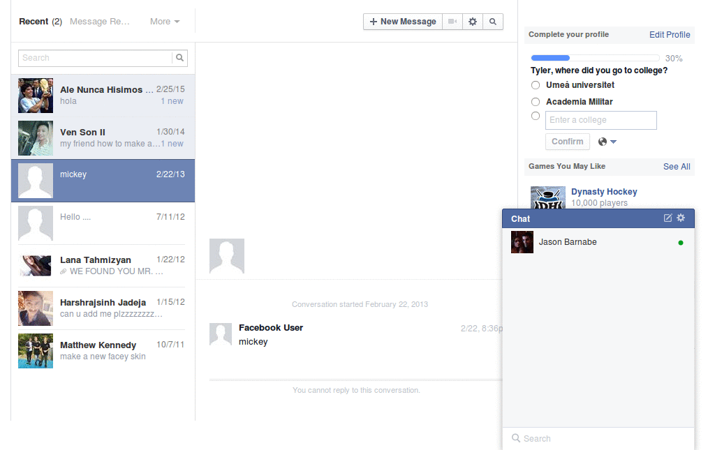 Hide Facebook top bar at facebook.com/messages