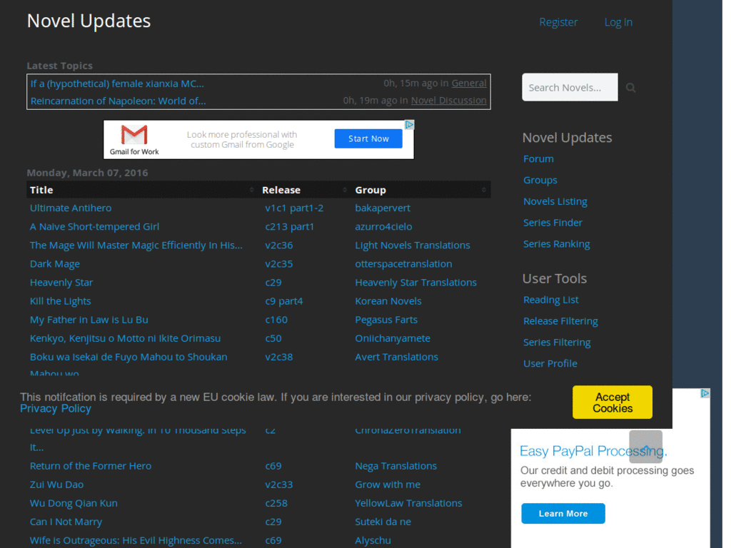 NovelUpdates - At Night