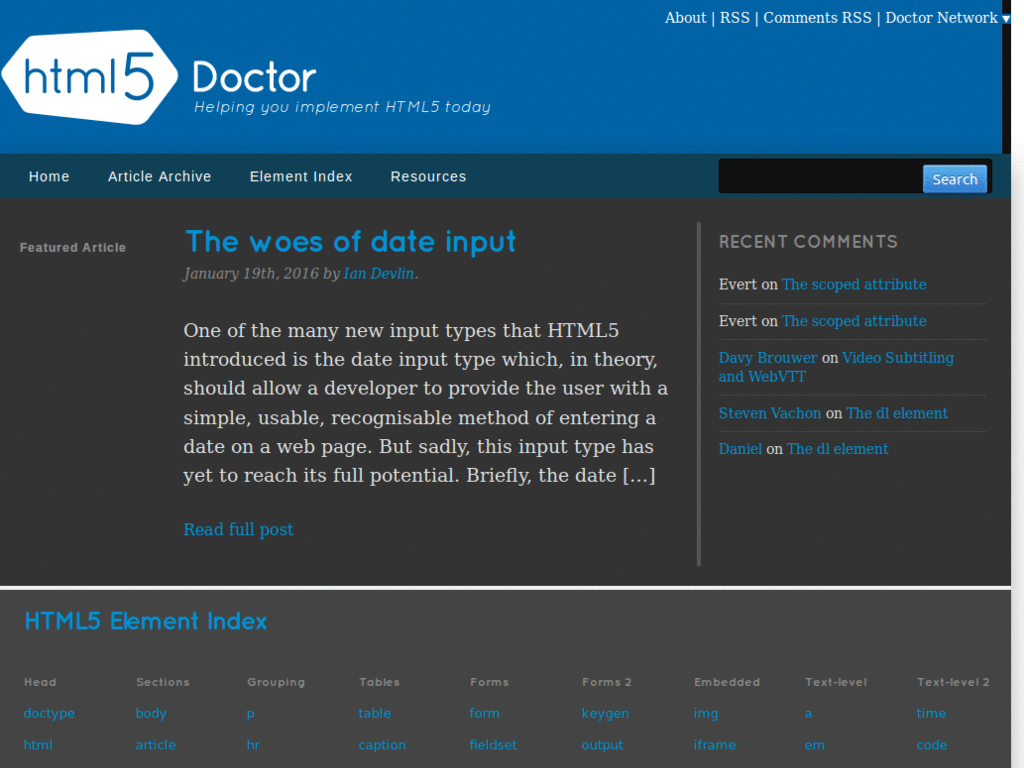 HTML5 Doctor Dark