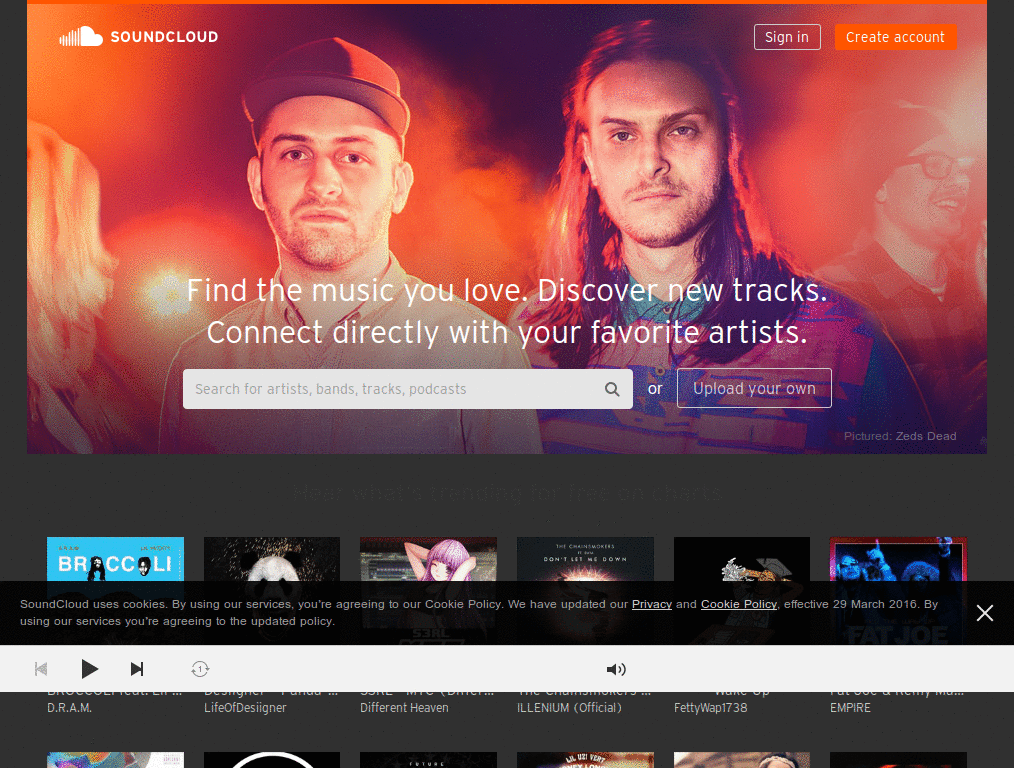 Dark Theme Soundcloud