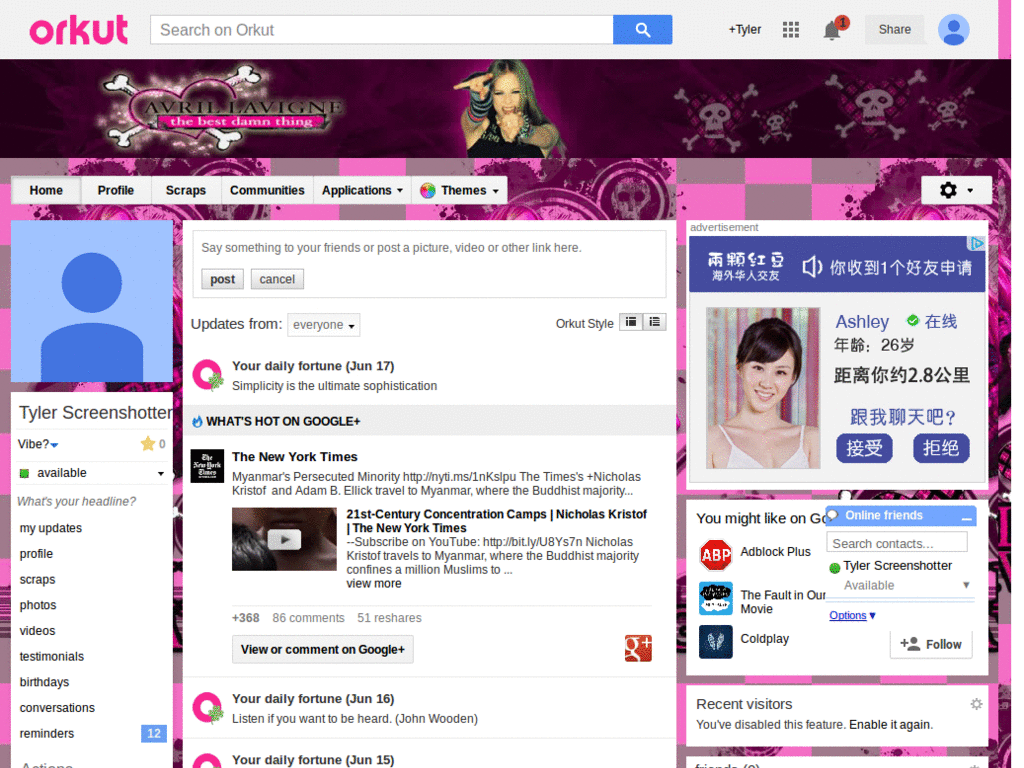 Orkut - Avril Lavigne ( by Templah.com )