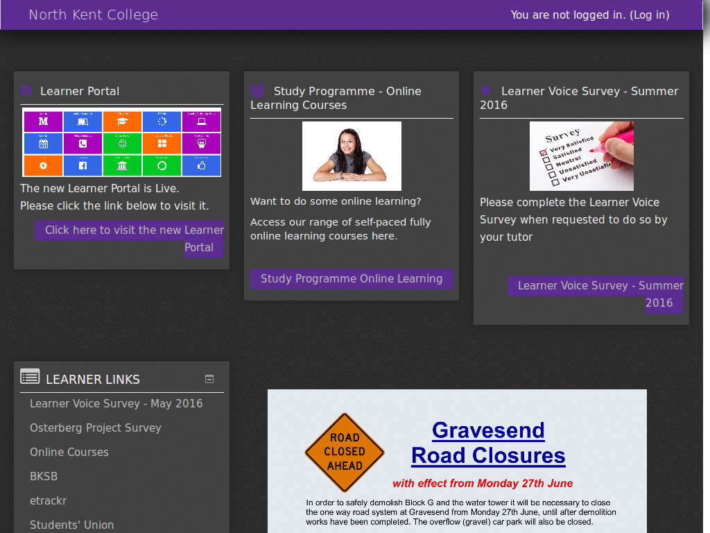 Dark Moodle for North Kent College