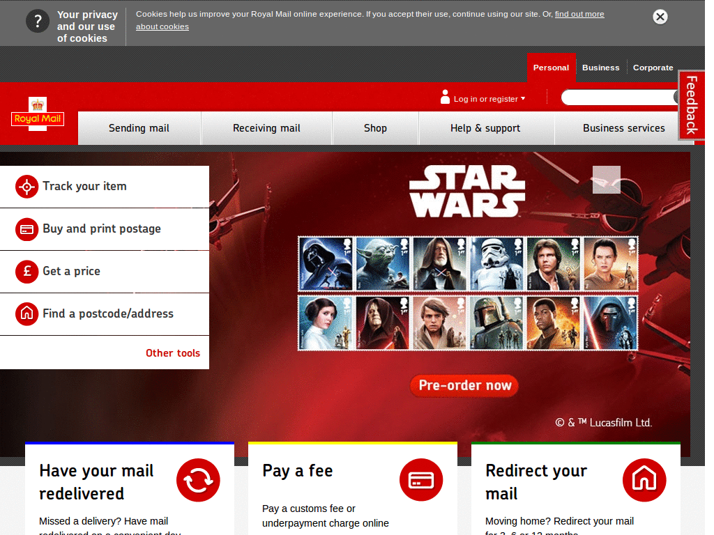 Fix Royal Mail focus on Unix