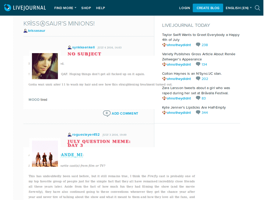 LiveJournal - Custom Userfeed