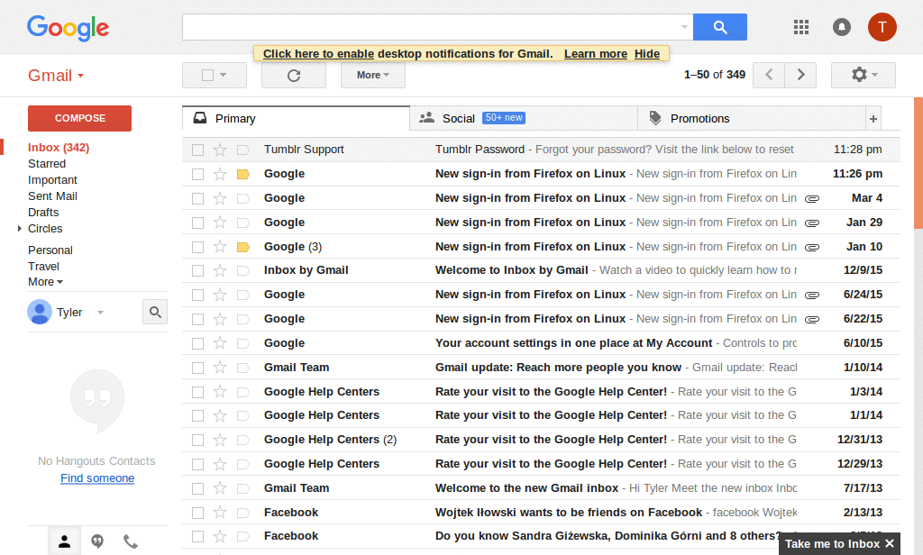 Gmail Banner Color