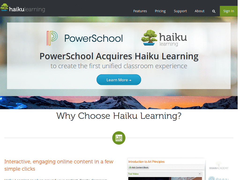 Haiku Learning Homepage