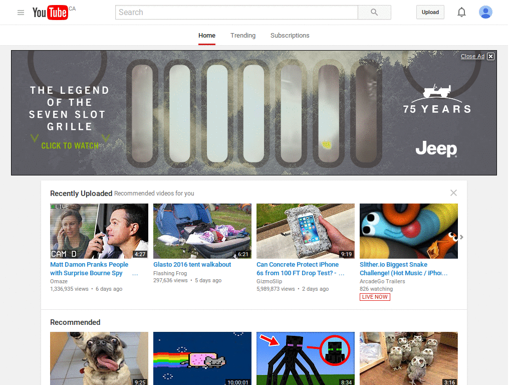 YouTube Cinema 720p