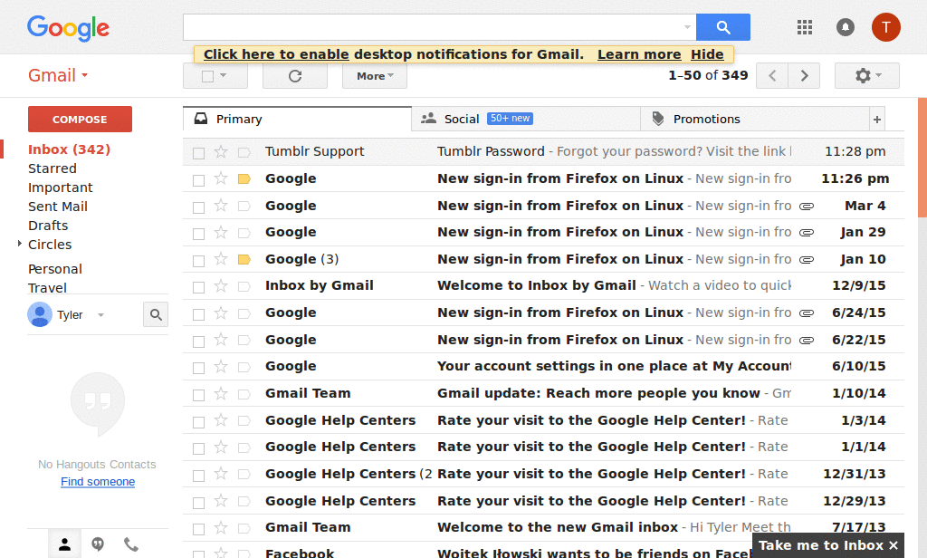 Gmail font change to DejaVu Sans