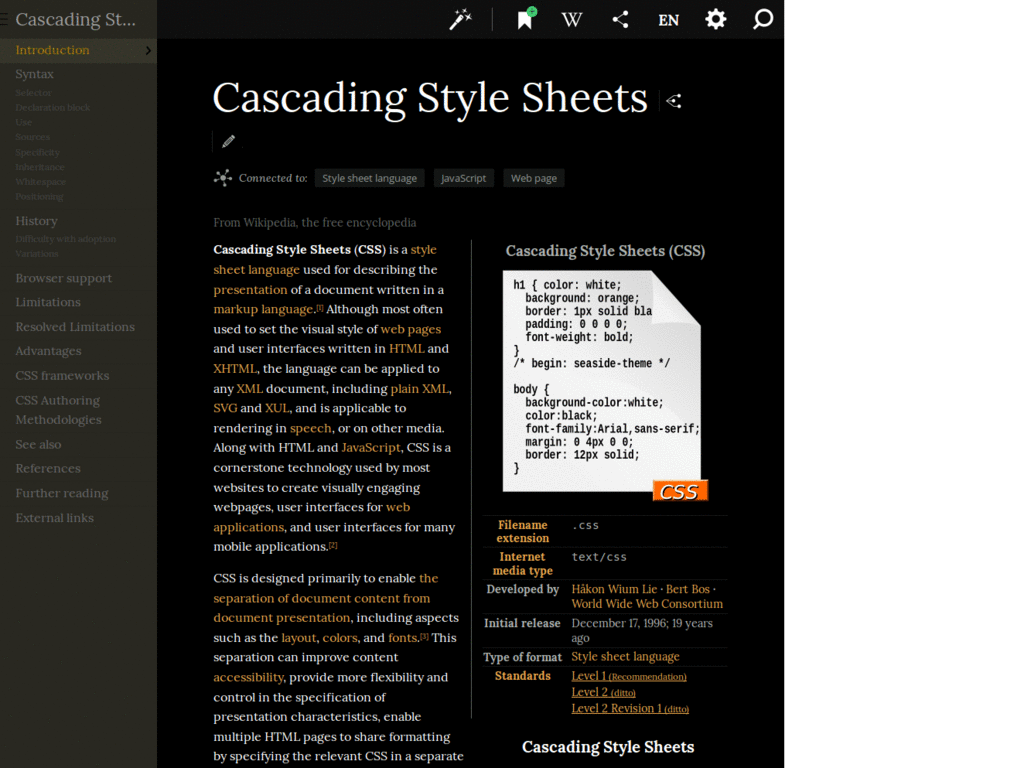 WikiWand - Refined Dark