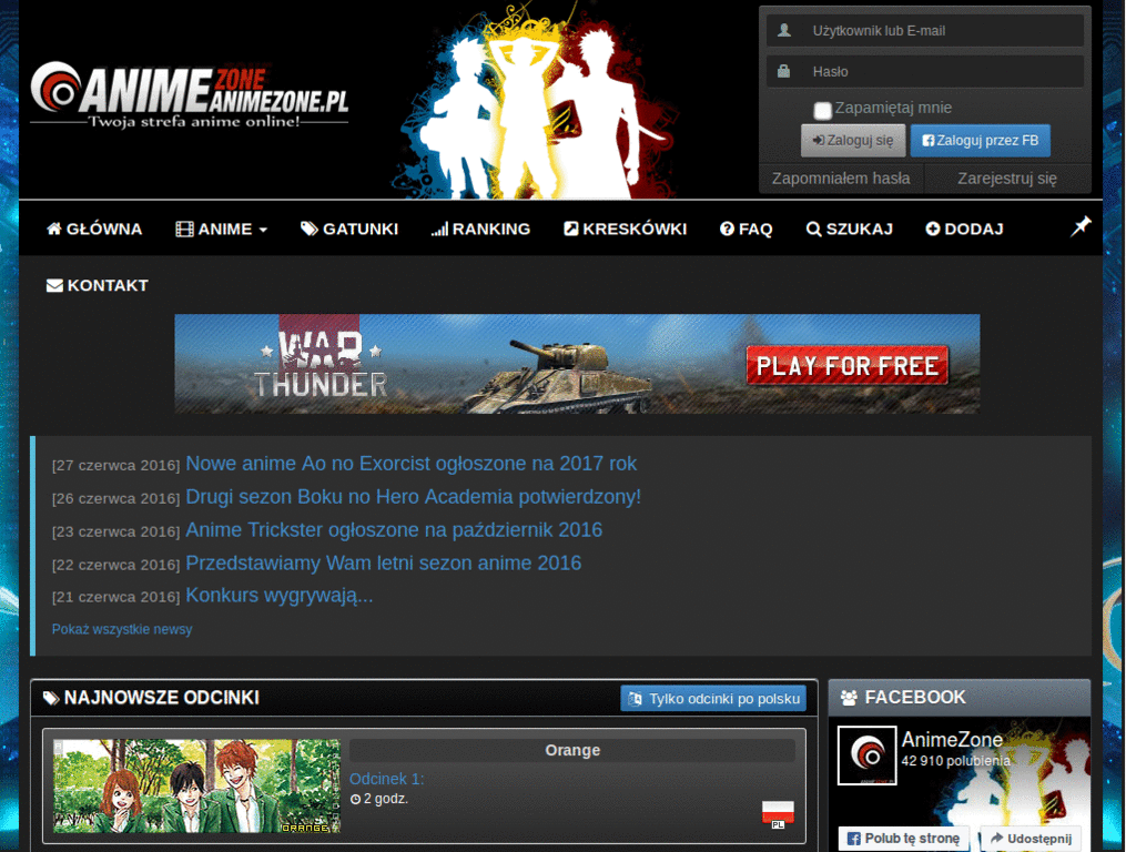 AnimeZone.pl [Dark theme]