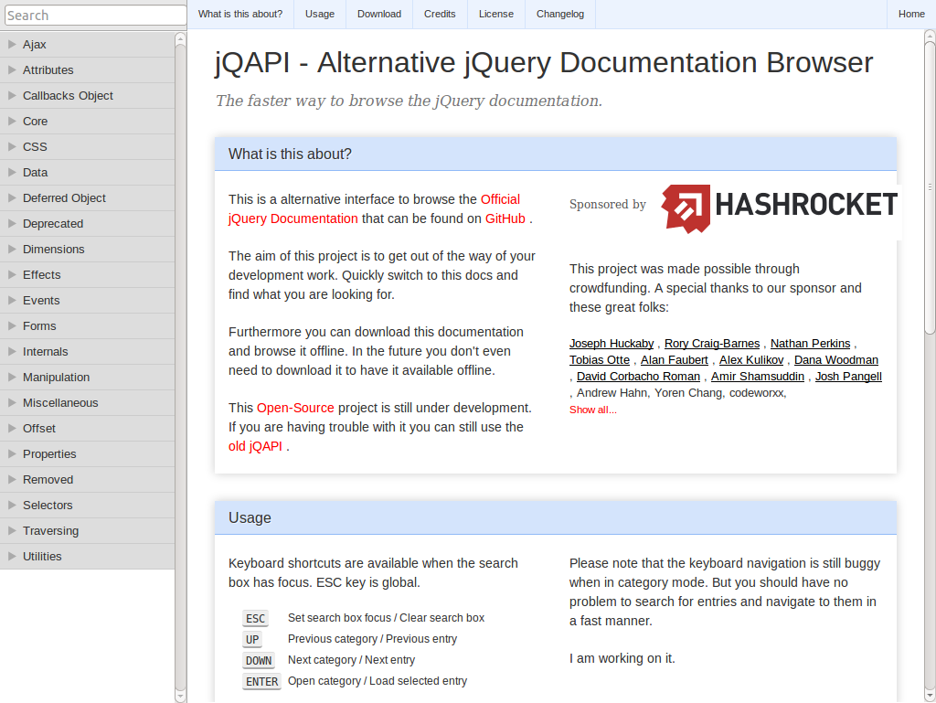 Visual jQuery sans the header