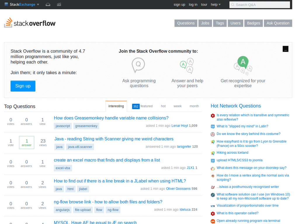 Stack Overflow 'Find A Job' hider.