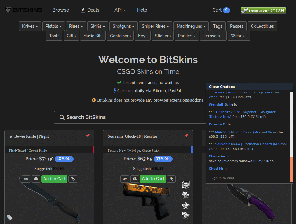 Bitskins Dark Theme