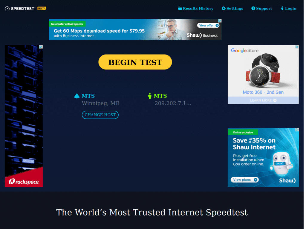 Speedtest beta with the overwatch font
