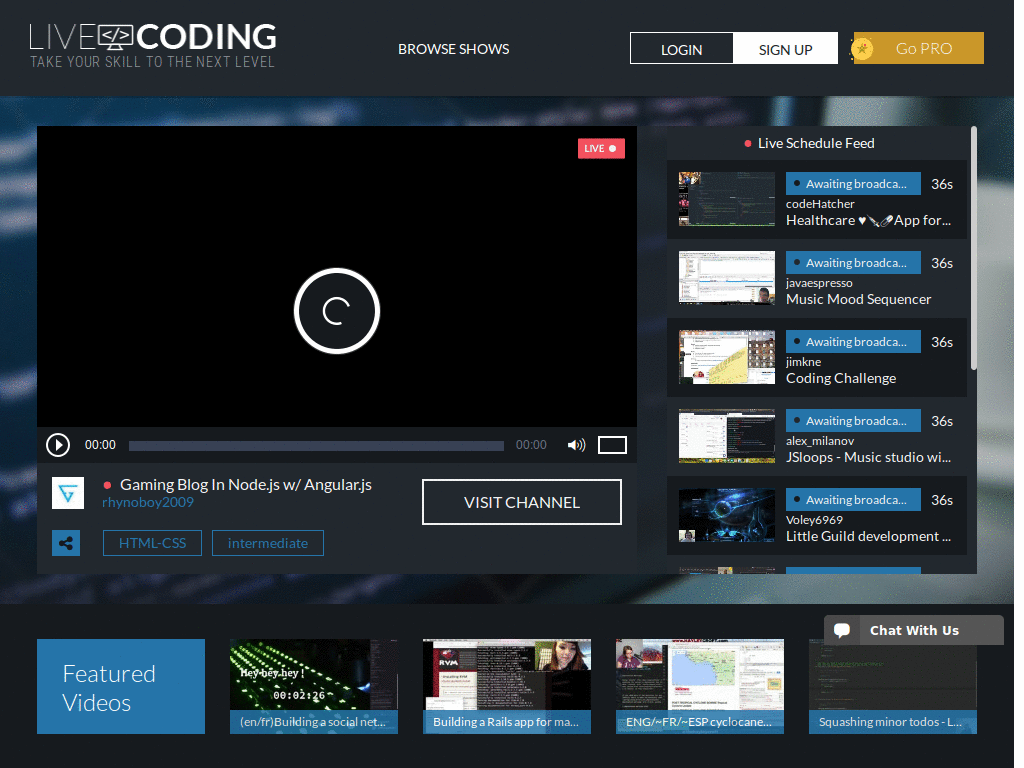 Livecoding.tv - Remove Pro button and fix the bar