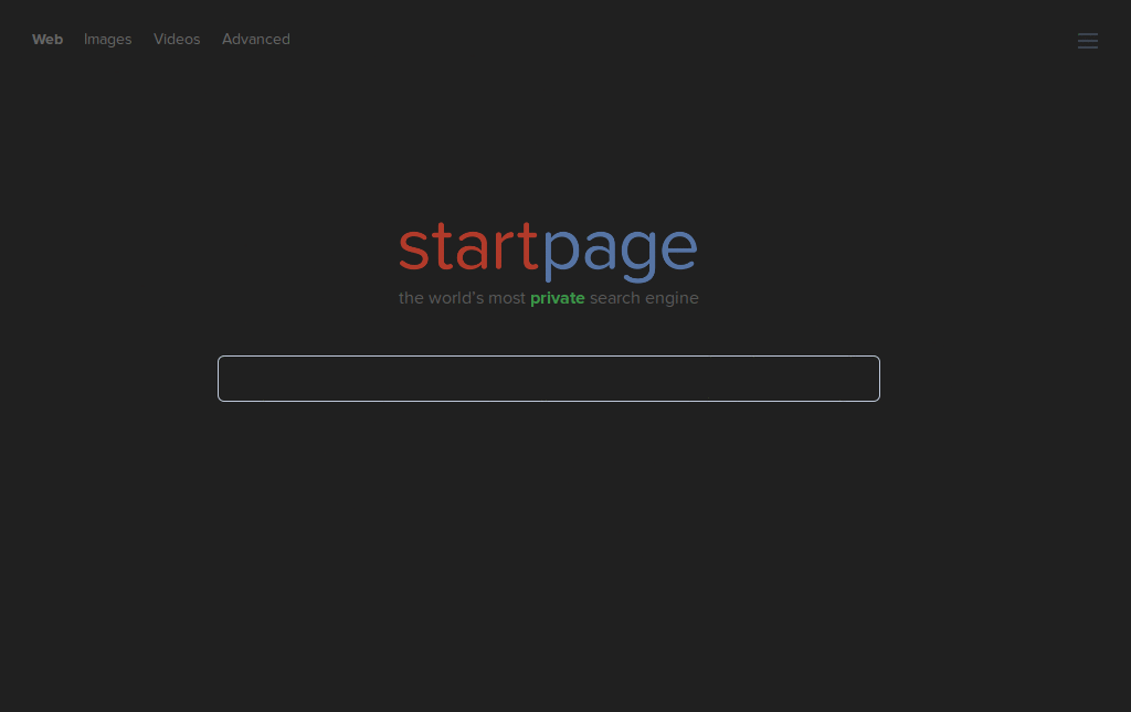 startpage 2016 - minimal dark