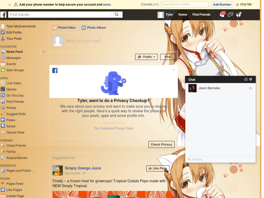 FACEBOOK 2016 (SWORD ART ONLINE)