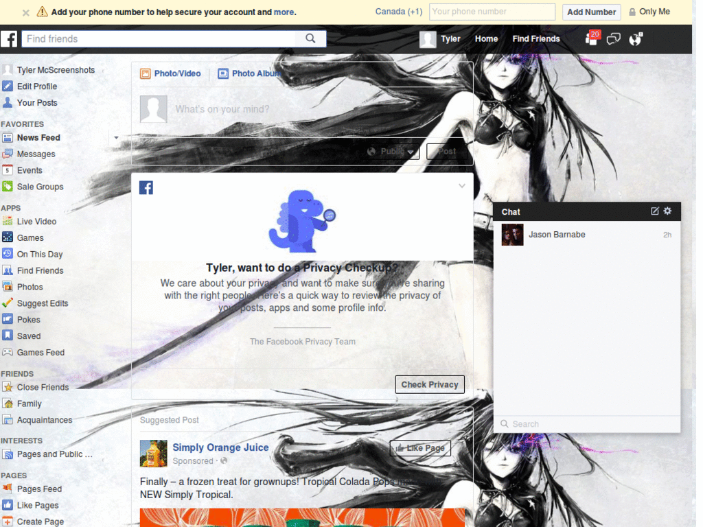 FACEBOOK 2016 (BLACK ROCK SHOOTER ANIME)