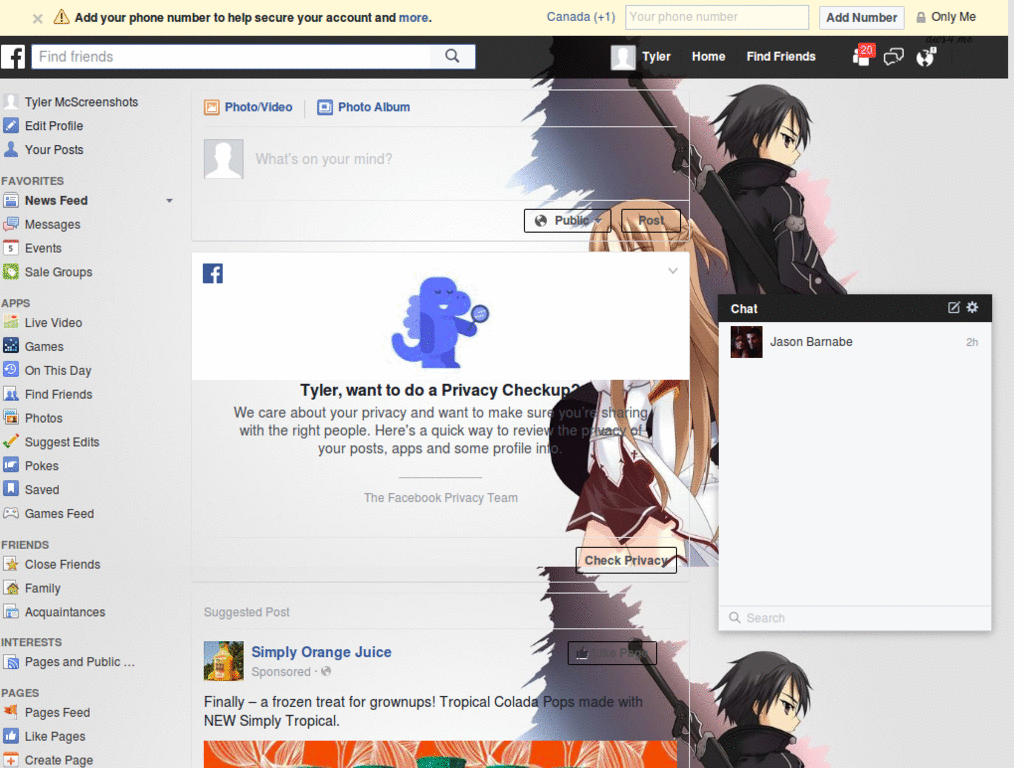FACEBOOK 2016 ( KIRITO AND ASUNA SWORD ART ONLINE)