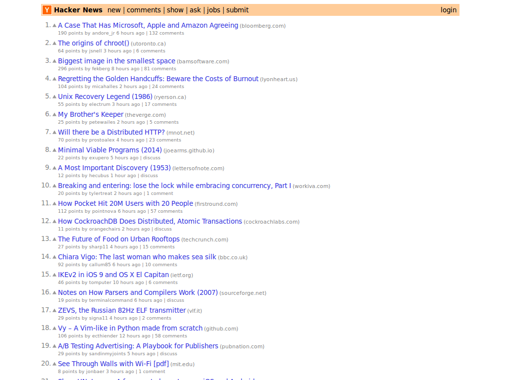 news.ycombinator.com --  colors