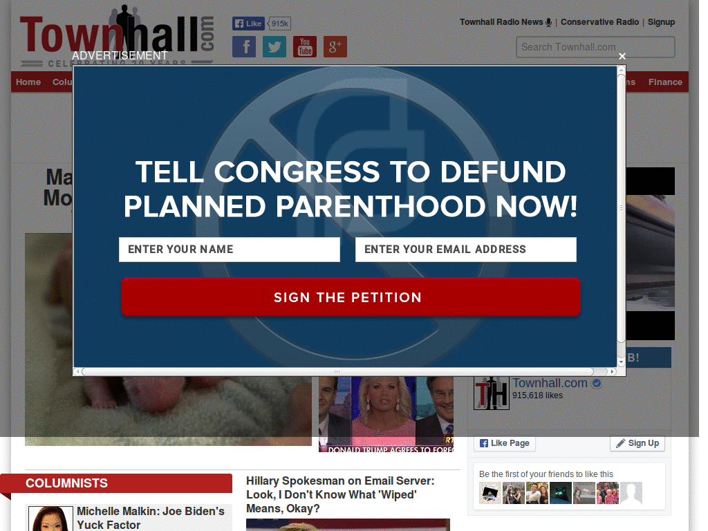 Townhall.com less annoying