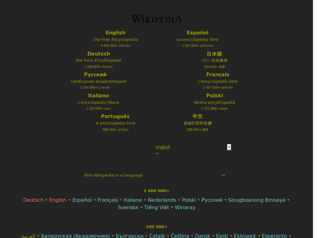 Wikipedia | black | read only | reference hover