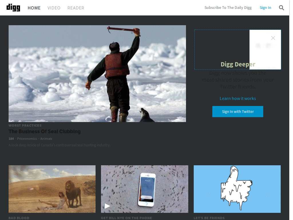 Digg - Dark and Clean