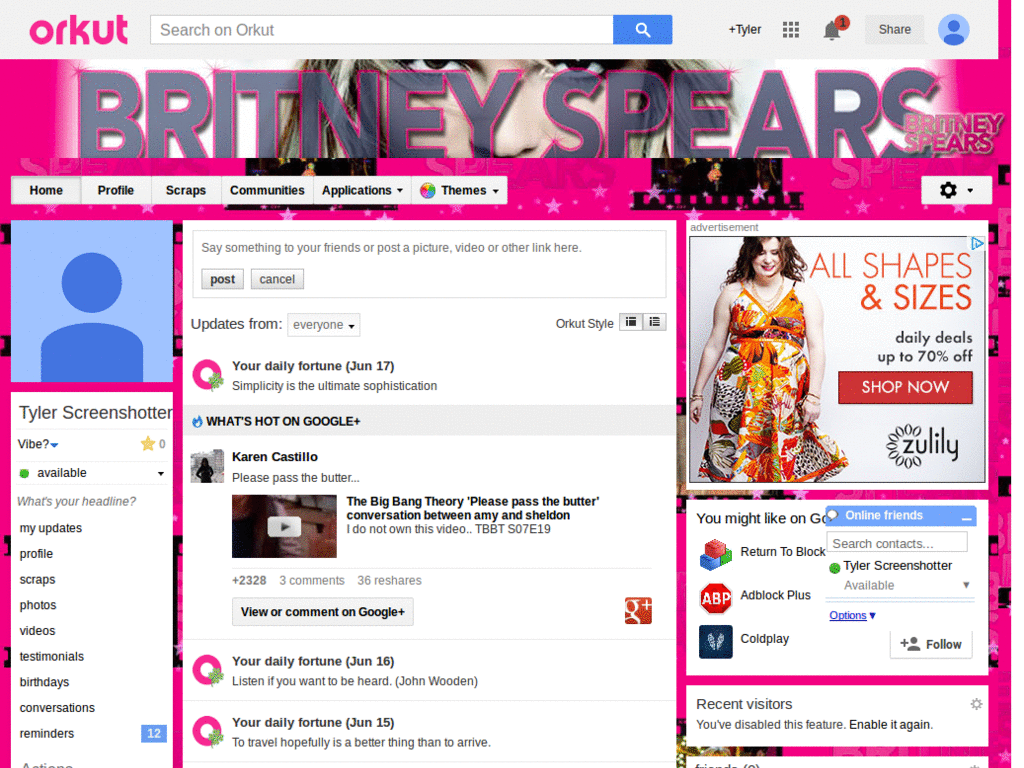 Orkut - Britney Spears ( by Templah.com )