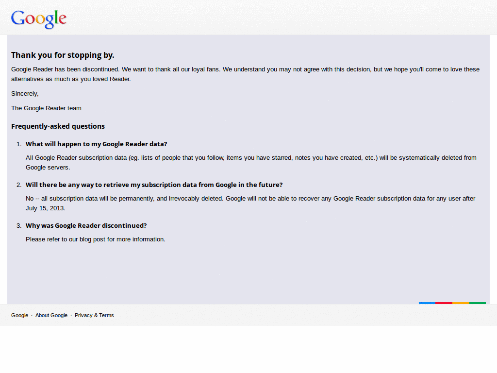 Google Reader ("Slate Series")