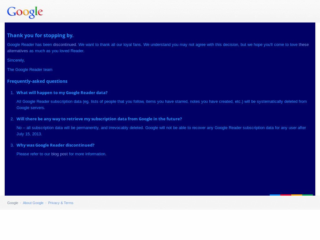 Google Reader Absolutely Dark Blue